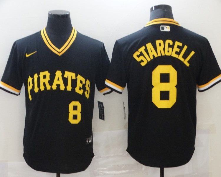 Men's Pittsburgh Pirates Willie Stargell #8 Black Baseball Jersey
