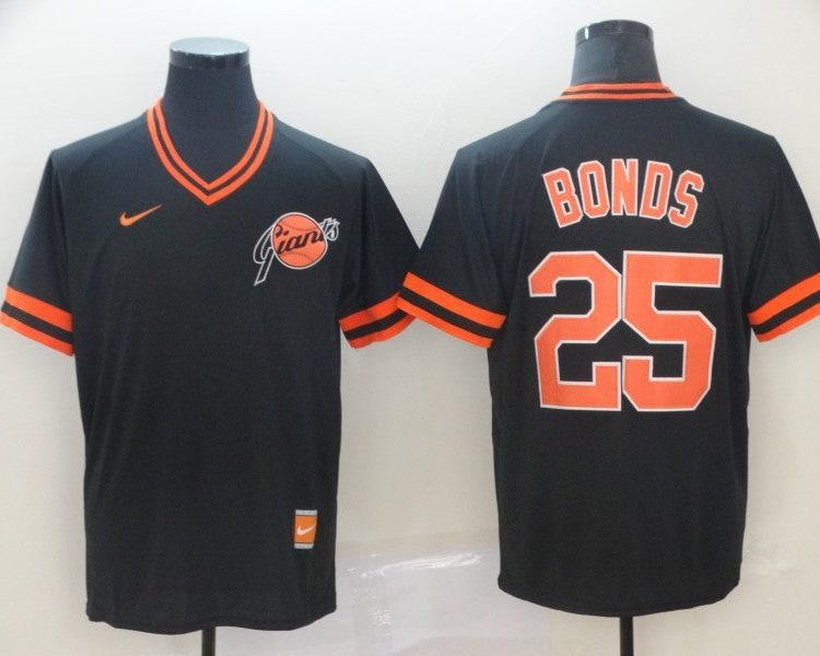 Men's San Francisco Giants Barry Bonds #25 Black Stitched Jersey
