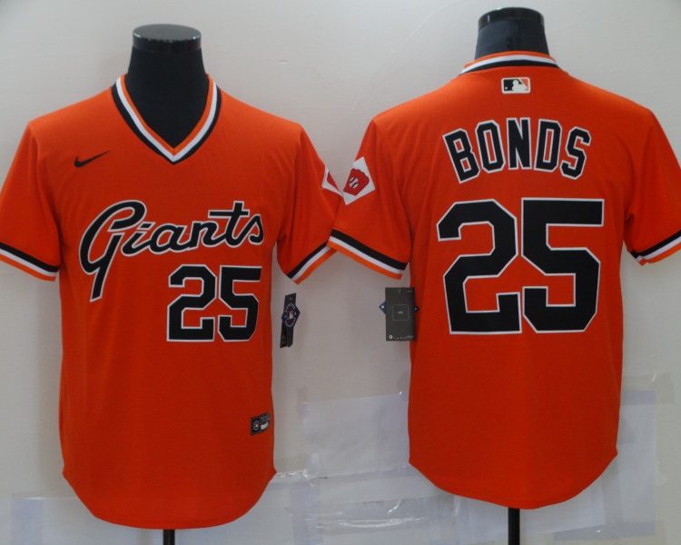 Men's San Francisco Giants Barry Bonds #25 Orange Jersey