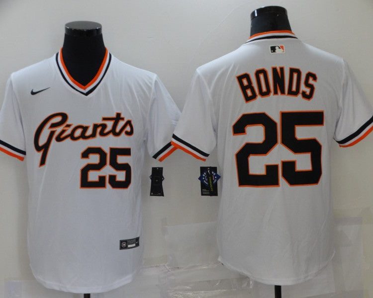 Men's San Francisco Giants Barry Bonds #25 White Jersey