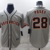 Men's San Francisco Giants Buster Posey #28 Gray Baseball Jersey