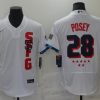 Men's San Francisco Giants Buster Posey #28 White All Star Baseball Jersey