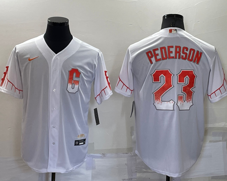 Men's San Francisco Giants Joc Pederson #23 White Baseball Jersey City Edition