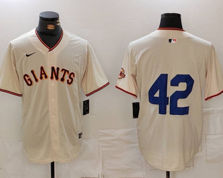 Men's San Francisco Giants #42 Cream 2024 Jackie Robinson Day Home Limited Jersey