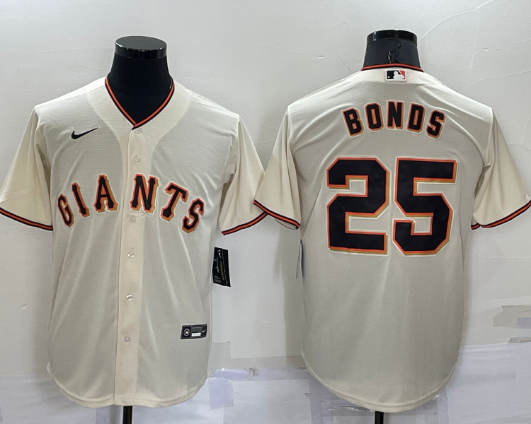 Men's San Francisco Giants Barry Bonds #25 Beige Baseball Jersey