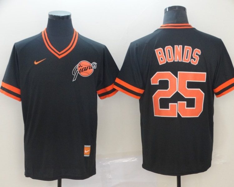 Men's San Francisco Giants Barry Bonds #25 Black Stitched Jersey