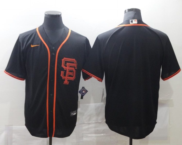 Men's San Francisco Giants Black Alternate Blank Jersey