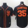Men's San Francisco Giants Brandon Crawford #35 Black Stitched Jersey