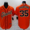 Men's San Francisco Giants Brandon Crawford #35 Orange Baseball Jersey