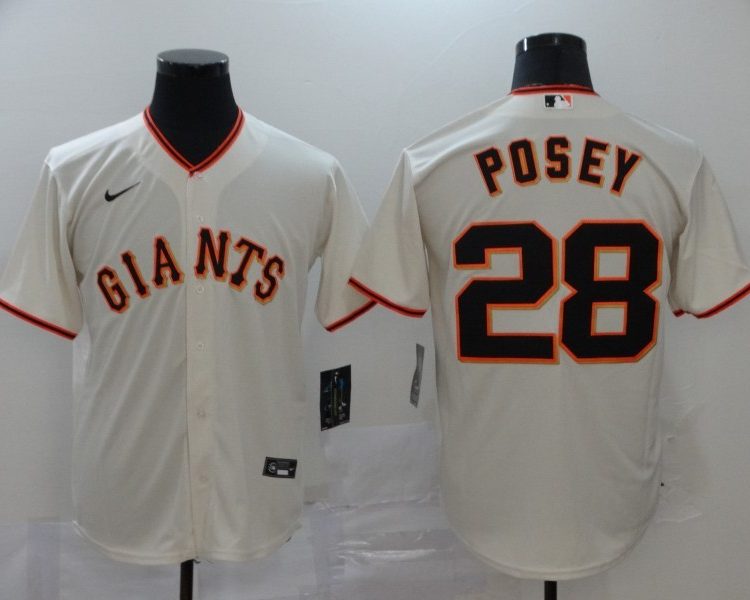 Men's San Francisco Giants Buster Posey #28 Beige Baseball Jersey