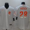 Men's San Francisco Giants Buster Posey #28 White Jersey City Edition