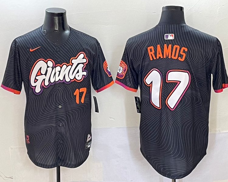 Men's San Francisco Giants Heliot Ramos #17 Black 2025 City Connect Limited Jersey