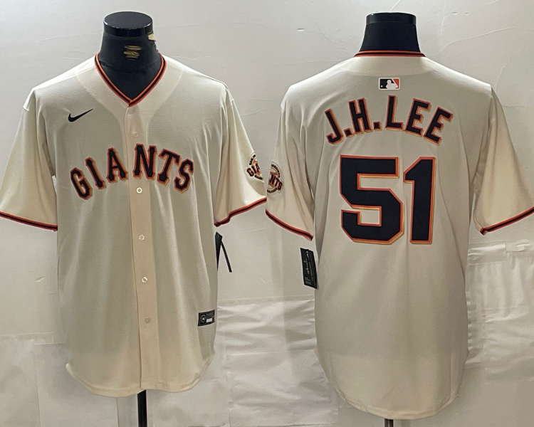 Men's San Francisco Giants Jung Hoo Lee #51 Cream Home Jersey
