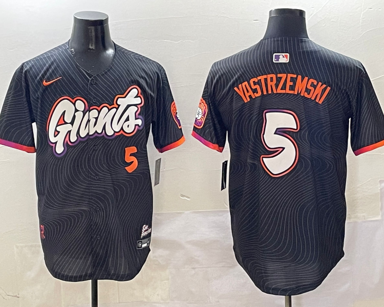 Men's San Francisco Giants Mike Yastrzemski #5 Black 2025 City Connect Limited Jersey