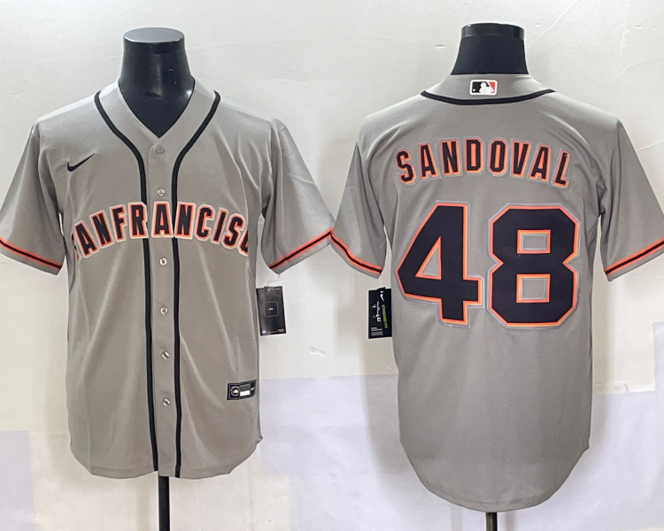 Men's San Francisco Giants Pablo Sandoval #48 Gray Jersey