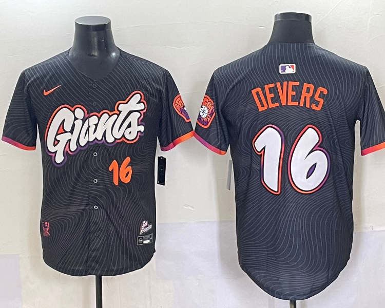 Men's San Francisco Giants Rafael Devers #16 Black 2025 City Connect Limited Jersey