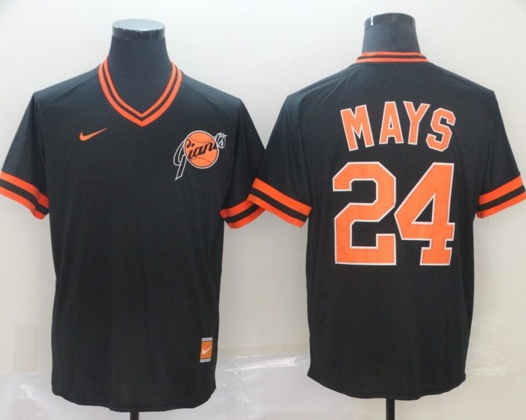 Men's San Francisco Giants Willie Mays #24 Black Jersey