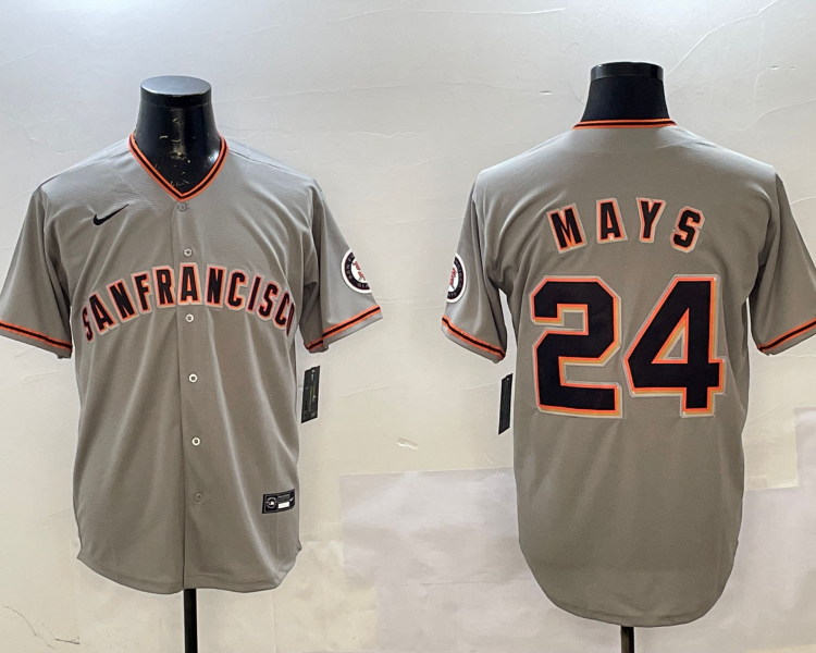 Men's San Francisco Giants Willie Mays #24 Gray Jersey