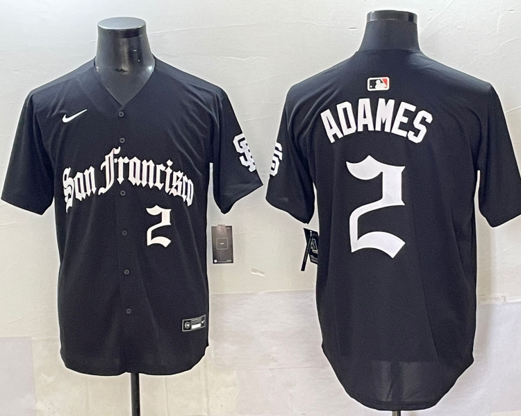 Men's San Francisco Giants Willy Adames #2 Black Jersey
