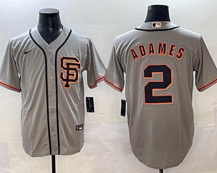 Men's San Francisco Giants Willy Adames #2 Gray Limited Jersey