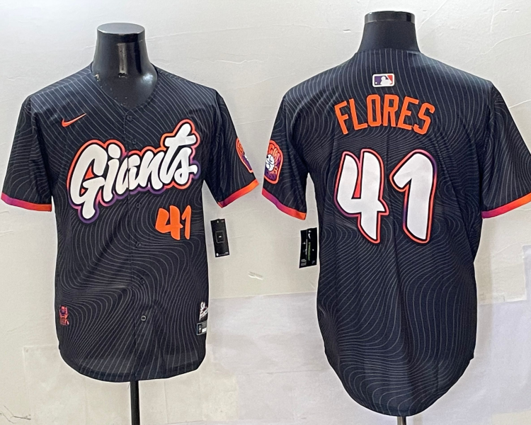Men's San Francisco Giants Wilmer Flores #41 Black 2025 City Connect Limited Jersey