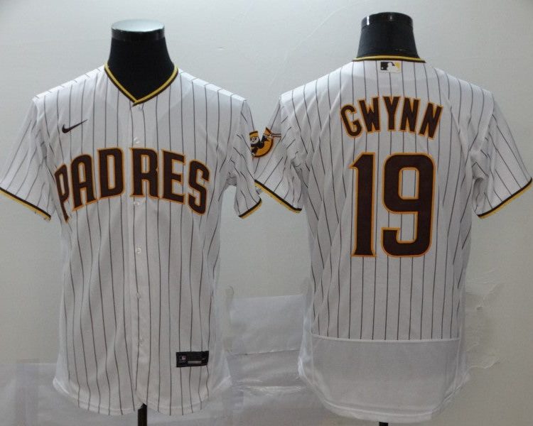 Men's San Diego Padres #19 Tony Gwynn White Stitched Jersey