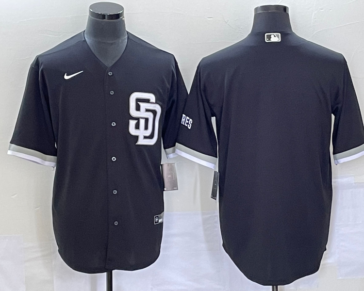 Men's San Diego Padres Black Blank Jersey