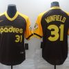 Men's San Diego Padres Dave Winfield #31 Brown Stitched Jersey
