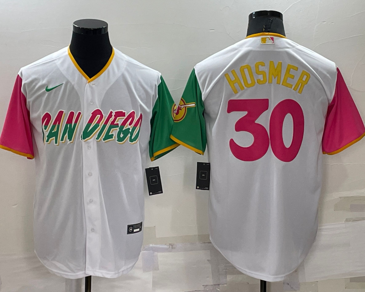 Men's San Diego Padres Eric Hosmer #30 White Stitched Jersey