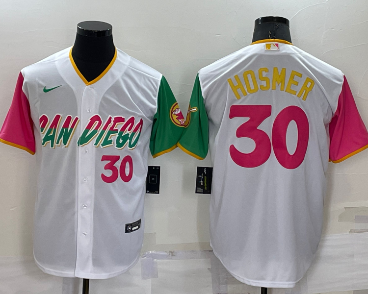 Men's San Diego Padres Eric Hosmer #30 White Stitched Jersey