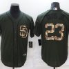 Men's San Diego Padres Fernando Tatis Jr. #23 Army Green Stitched Jersey