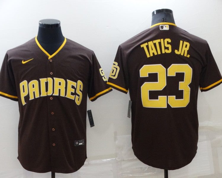 Men's San Diego Padres Fernando Tatis Jr. #23 Brown Stitched Jersey