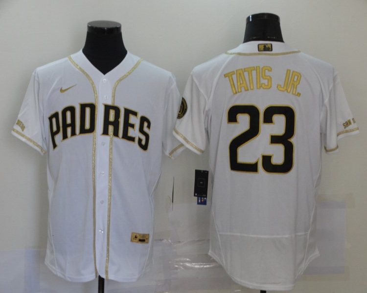 Men's San Diego Padres Fernando Tatis Jr. #23 White Stitched Jersey