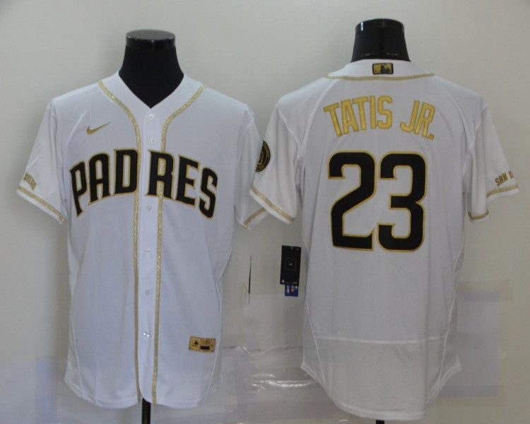 Men's San Diego Padres Fernando Tatis Jr. #23 White Stitched Jersey