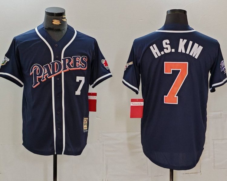 Men's San Diego Padres Ha Seong Kim #7 Navy Limited Jersey