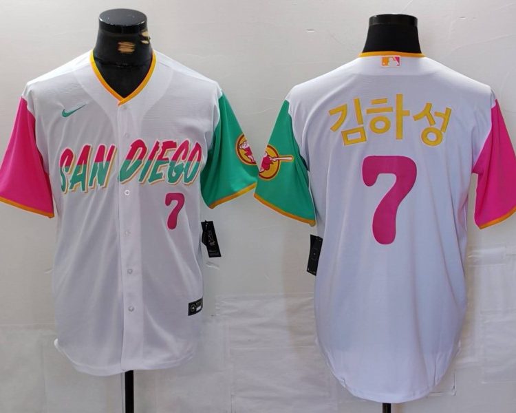 Men's San Diego Padres Ha-Seong Kim #7 White City Connect Limited Jersey