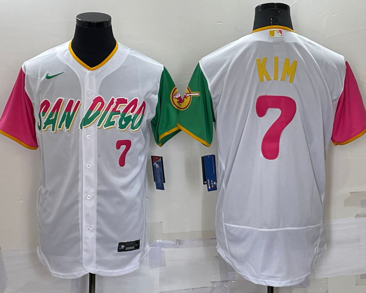 Men's San Diego Padres Ha-Seong Kim #7 White Stitched Jersey
