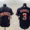 Men's San Diego Padres Jackson Merrill #3 Black Jersey