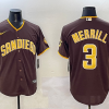 Men's San Diego Padres Jackson Merrill #3 Brown Jersey