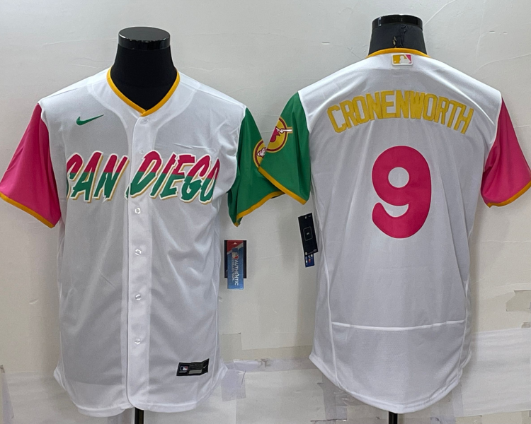 Men's San Diego Padres Jake Cronenworth #9 White Stitched Jersey