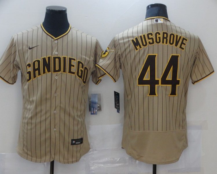 Men's San Diego Padres Joe Musgrove #44 Khaki Stitched Jersey