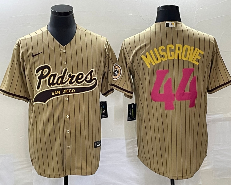 Men's San Diego Padres Joe Musgrove #44 Tan Jersey Joint Edition