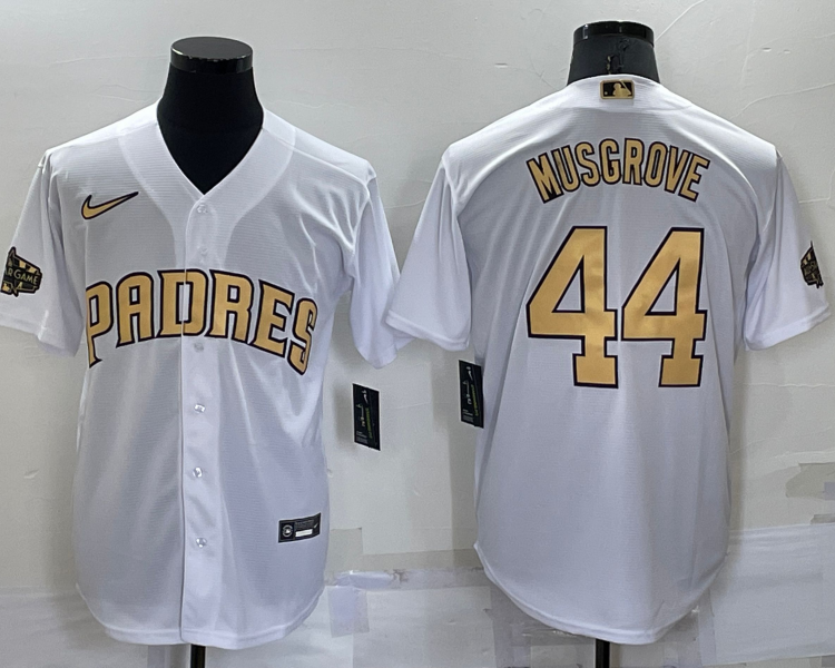 Men's San Diego Padres Joe Musgrove #44 White Jersey