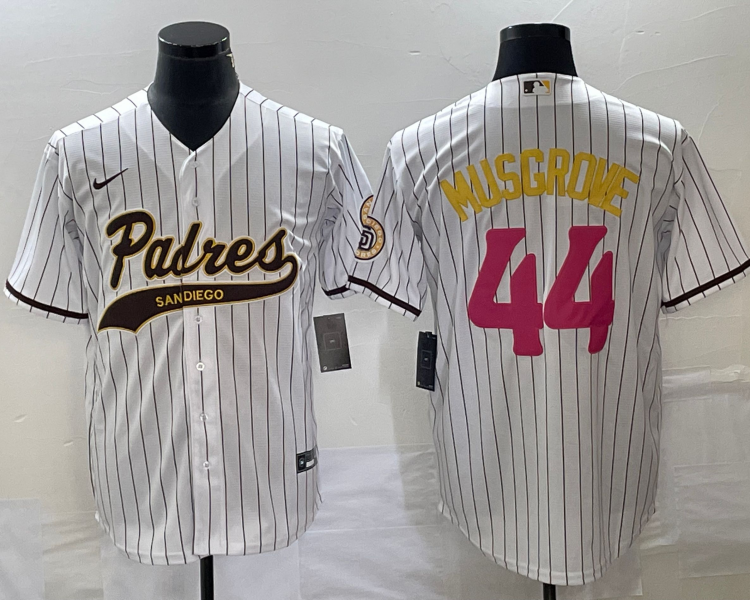 Men's San Diego Padres Joe Musgrove #44 White Jersey Joint Edition