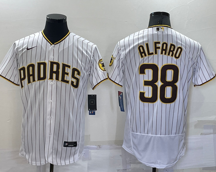 Men's San Diego Padres Jorge Alfaro #38 White Stitched Jersey