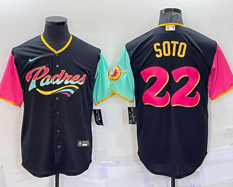 Men's San Diego Padres Juan Soto #22 Black Stitched Jersey