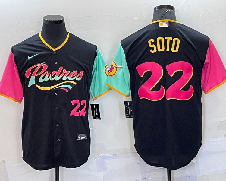 Men's San Diego Padres Juan Soto #22 Black Stitched Jersey