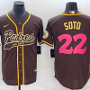 Men's San Diego Padres Juan Soto #22 Brown Jersey Joint Edition