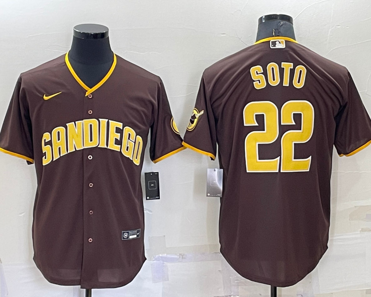 Men's San Diego Padres Juan Soto #22 Brown Jersey