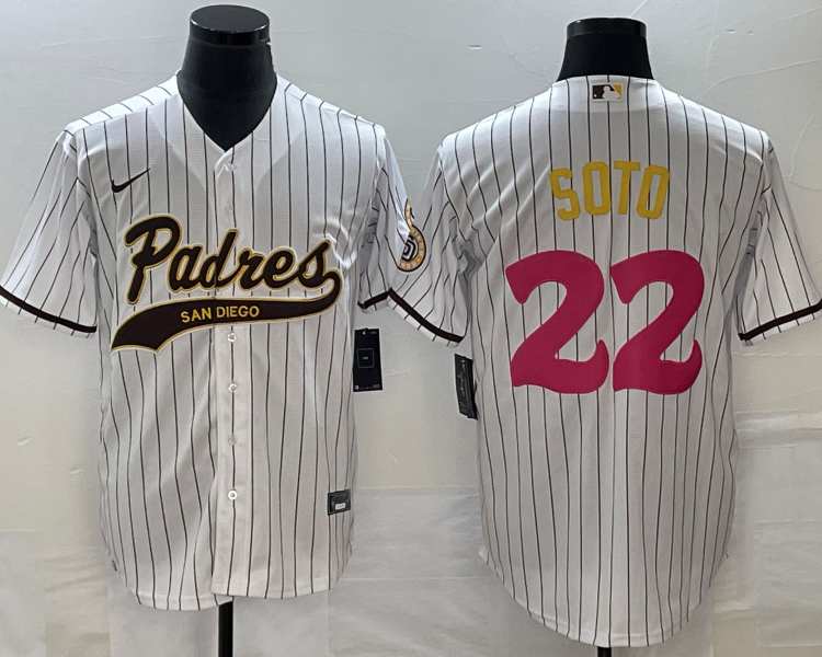 Men's San Diego Padres Juan Soto #22 White Jersey Joint Edition